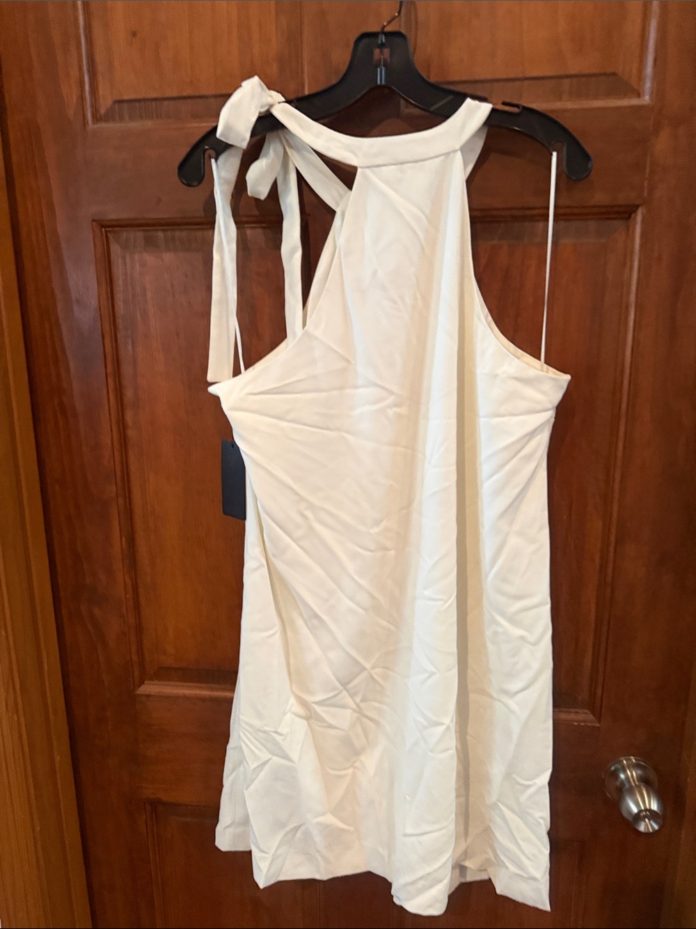 Guess White Sleeveless Tie-Shoulder Shift Dress - Picture 5 of 7